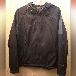 MEC Softshell Jacket Fleece Lined Hooded Zip Jacket | Black | XL